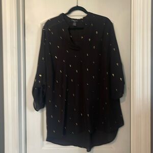 Black blouse with gold crosses size 22/24W